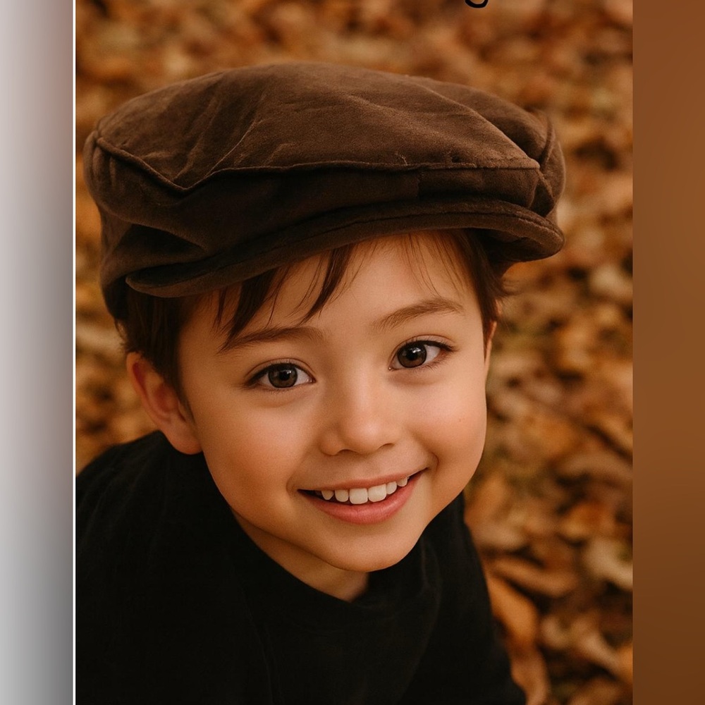 Brown Newsboy Cap / Vintage Style Baker Boy Hat – suede- gift for him